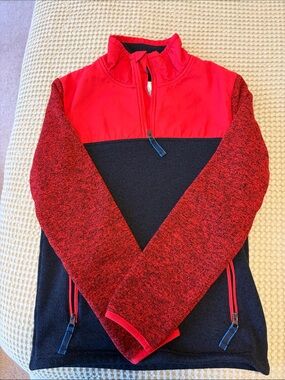 Boy’s Red and Navy Half-Zip Pullover